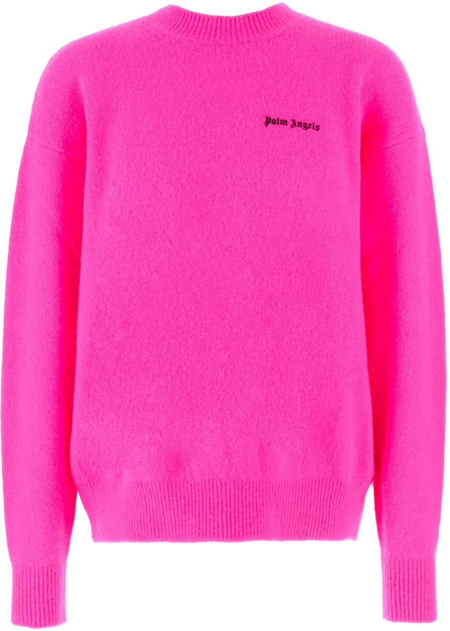 Palm Angels Palm Angels Fluo fuchsia stretch wool sweater Roze