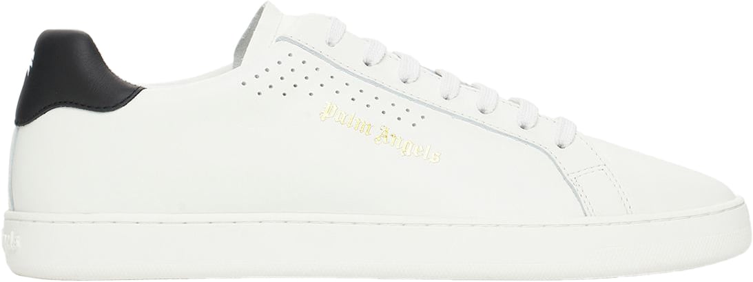 Palm Angels Elegant white leather minimalist sneakers Wit