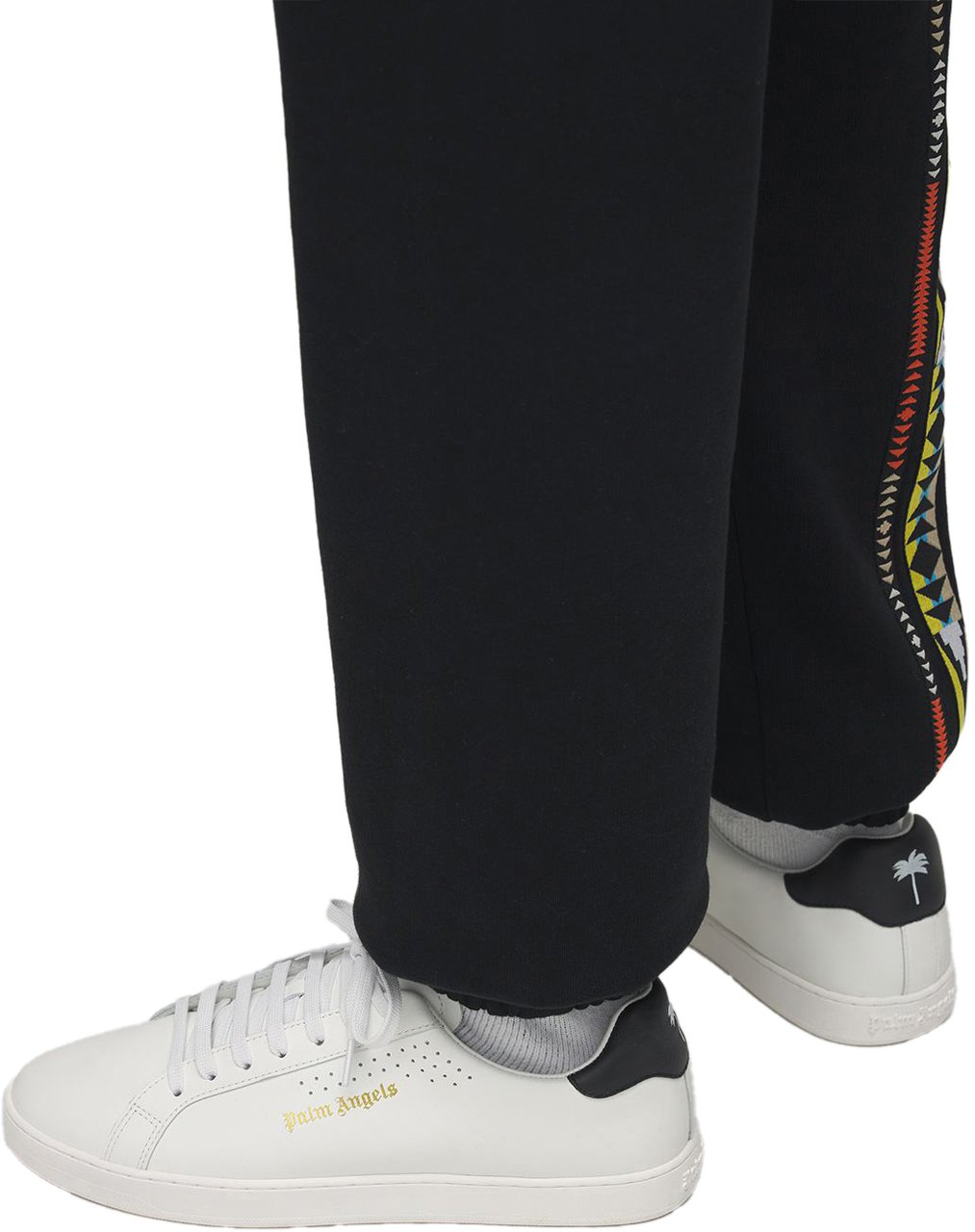 Palm Angels Elegant white leather minimalist sneakers Wit