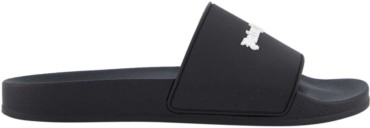 Palm Angels Heren Essential Logo Slider Zwart Zwart
