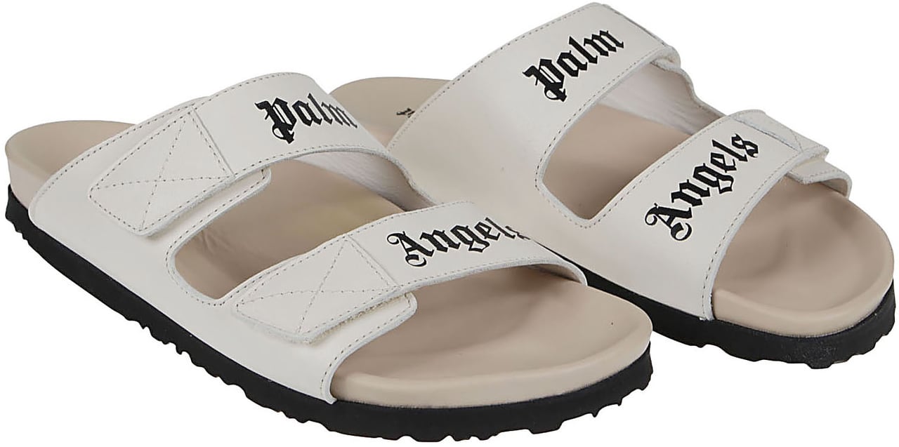 Palm Angels Logo Sandals White Wit