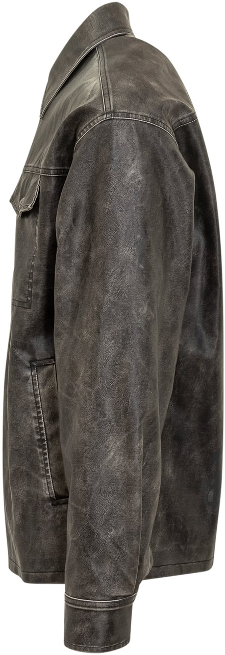 Palm Angels Palm Angels Camicia Effetto Vintage Donkergrijs