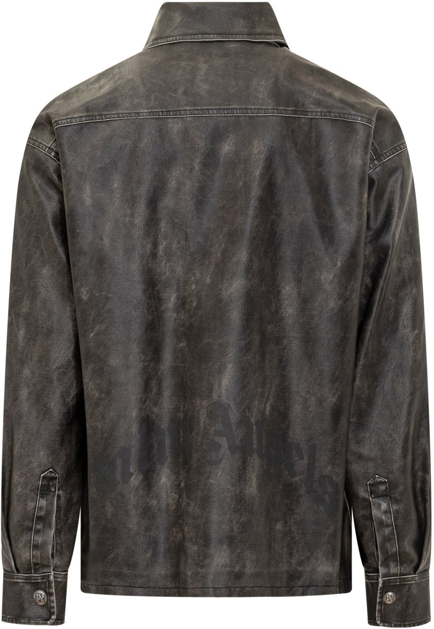Palm Angels Palm Angels Camicia Effetto Vintage Donkergrijs