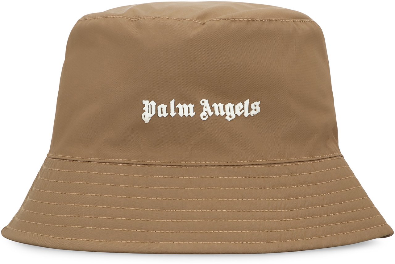 Palm Angels Fisherman's hat with logo Beige