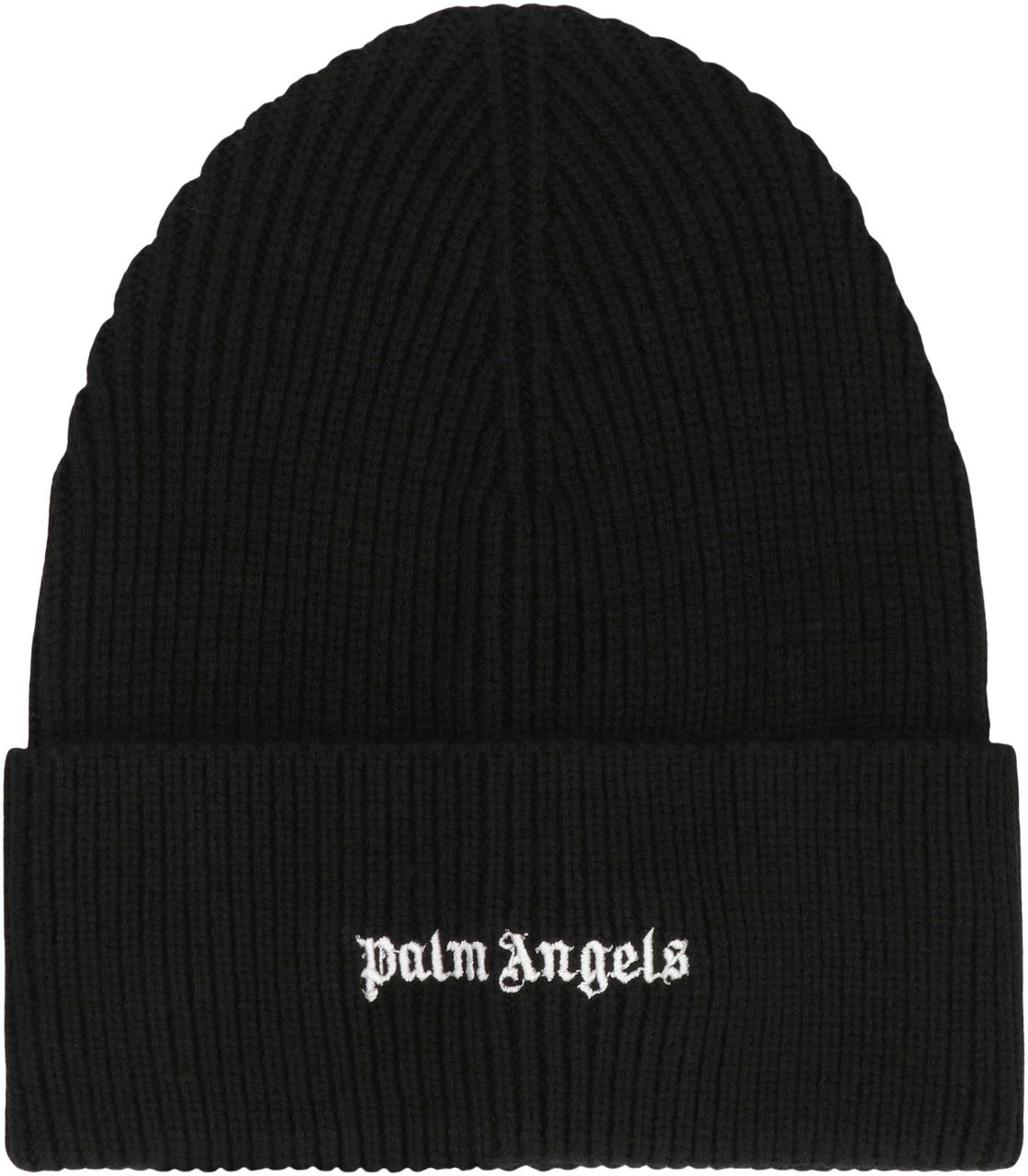 Palm Angels Knitted cap with logo Zwart
