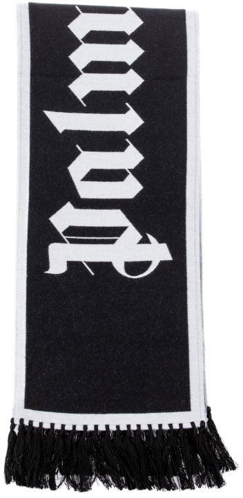 Palm Angels Palm Angels Macro Logo Sjaal 'Zwart/Wit' Wit