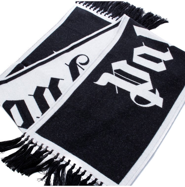 Palm Angels Palm Angels Macro Logo Sjaal 'Zwart/Wit' Wit