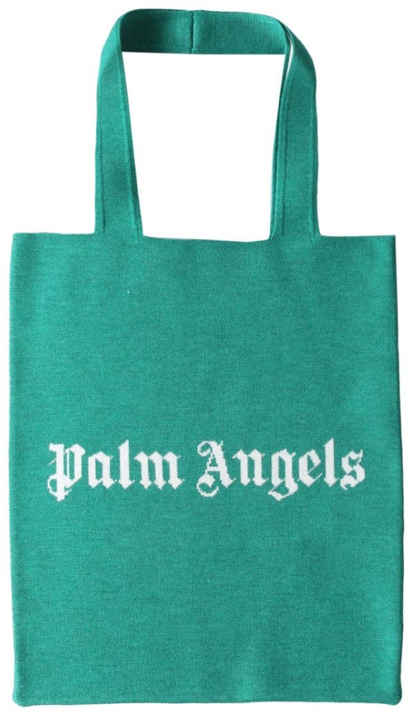 Palm Angels Rectangular Wool Blend Tote Groen
