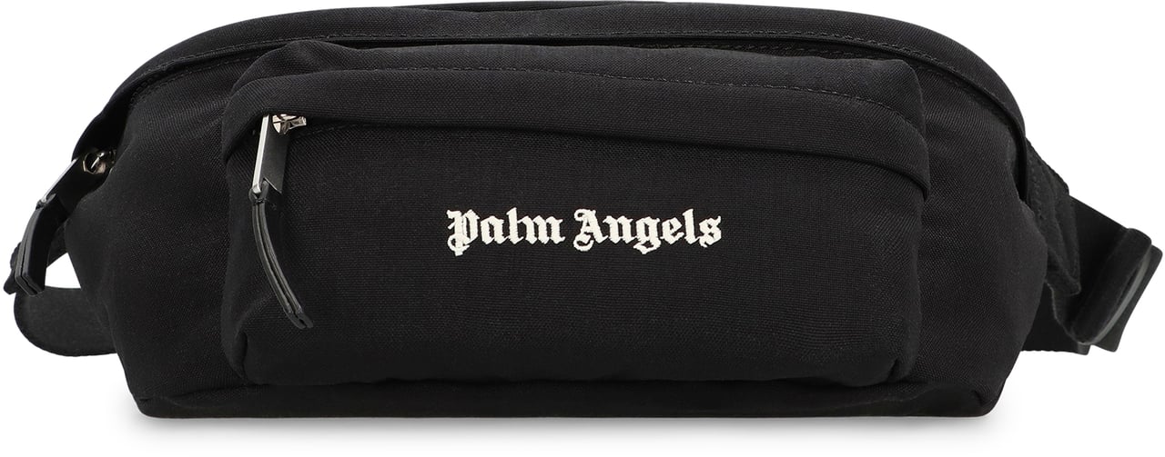 Palm Angels Canvas diaper bag with logo Zwart