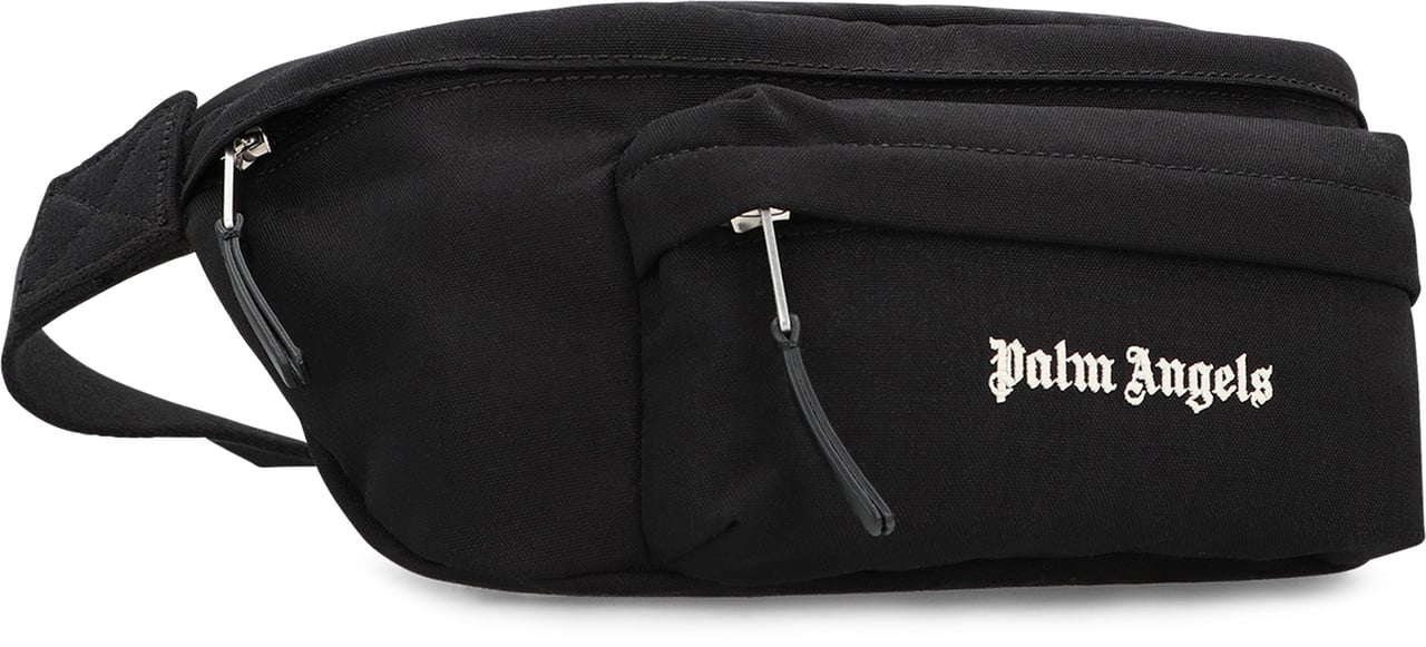Palm Angels Canvas diaper bag with logo Zwart