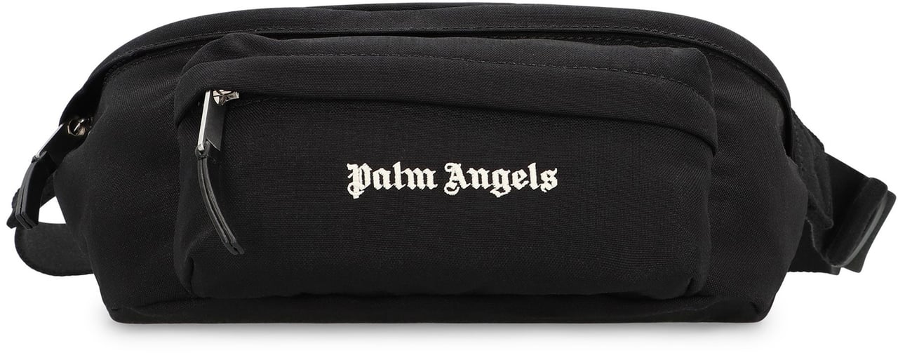 Palm Angels Canvas diaper bag with logo Zwart
