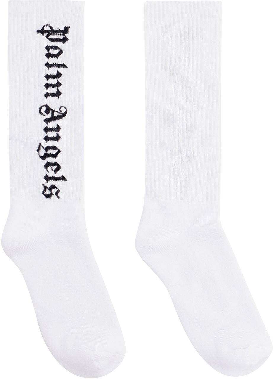 Palm Angels Cotton socks with logo Wit