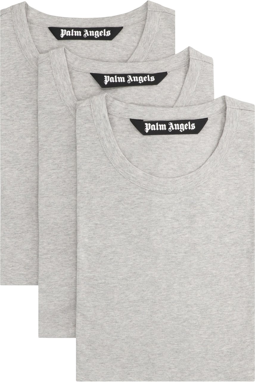 Palm Angels Set of three crew neck t-shirts in cotton Grijs