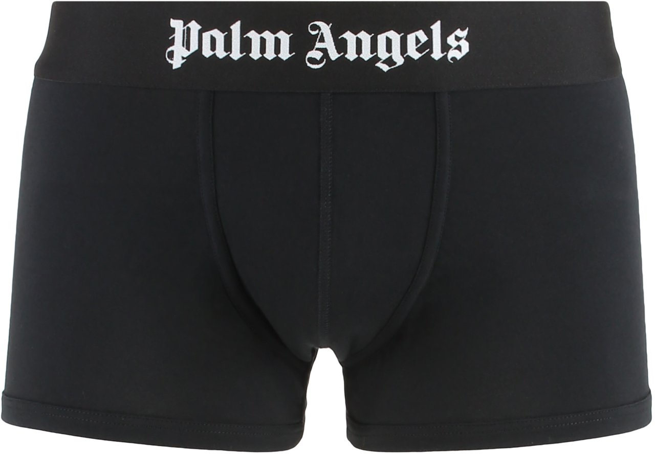 Palm Angels Two-pack of cotton boxer shorts with branded elastic band Wit