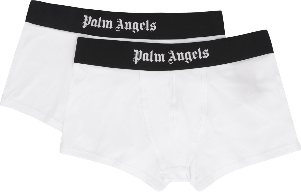 Palm Angels Set of two cotton boxers Wit