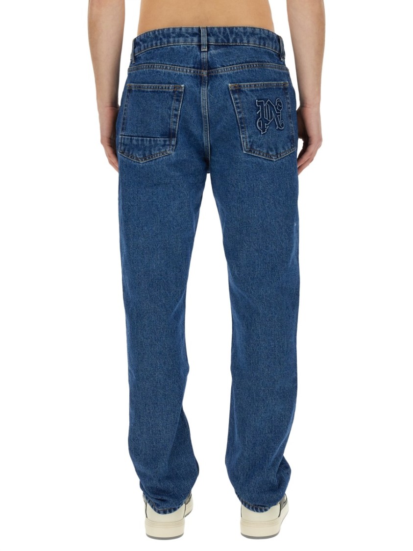 Palm Angels Straight Leg Jeans Blauw