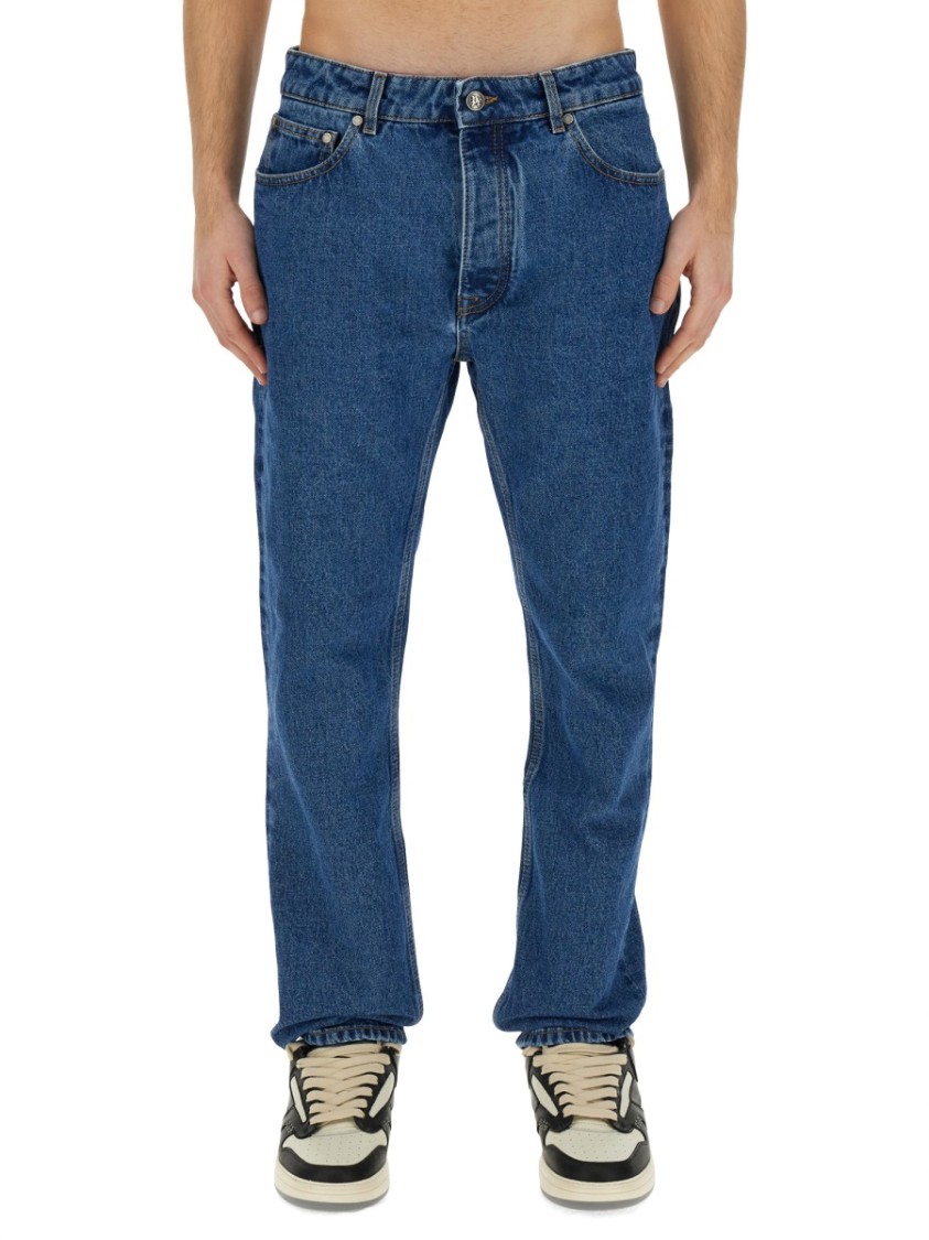 Palm Angels Straight Leg Jeans Blauw