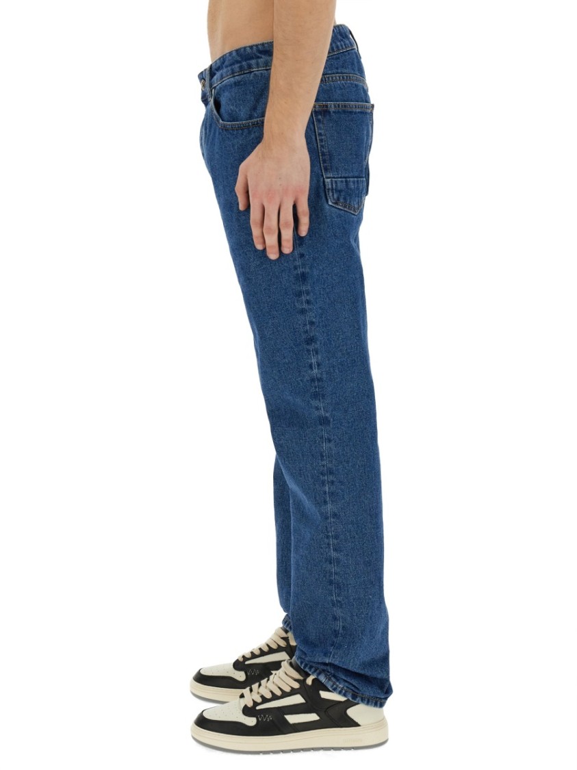 Palm Angels Straight Leg Jeans Blauw