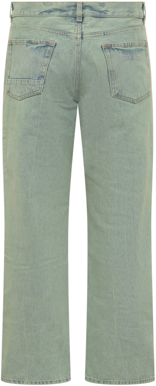Palm Angels Jeans OverDye Groen
