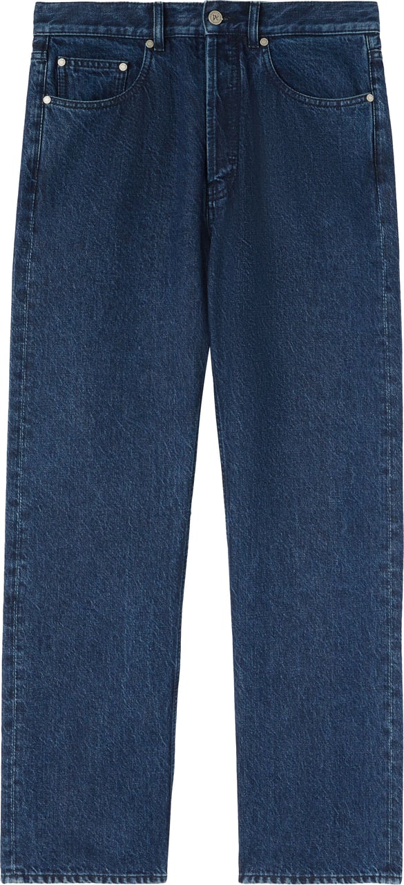 Palm Angels Dark Blue Classic Logo Cotton Denim Jeans Groen