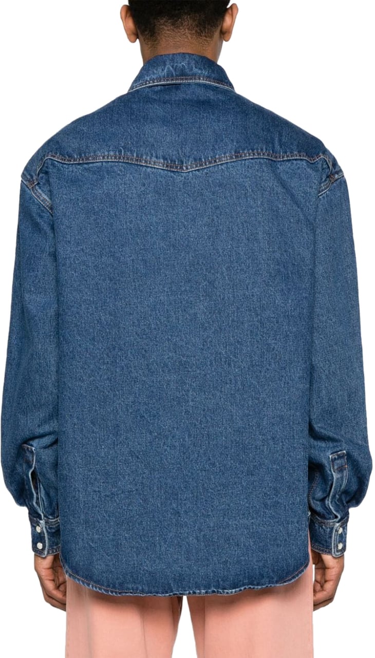 Palm Angels Shirts Blue Blauw