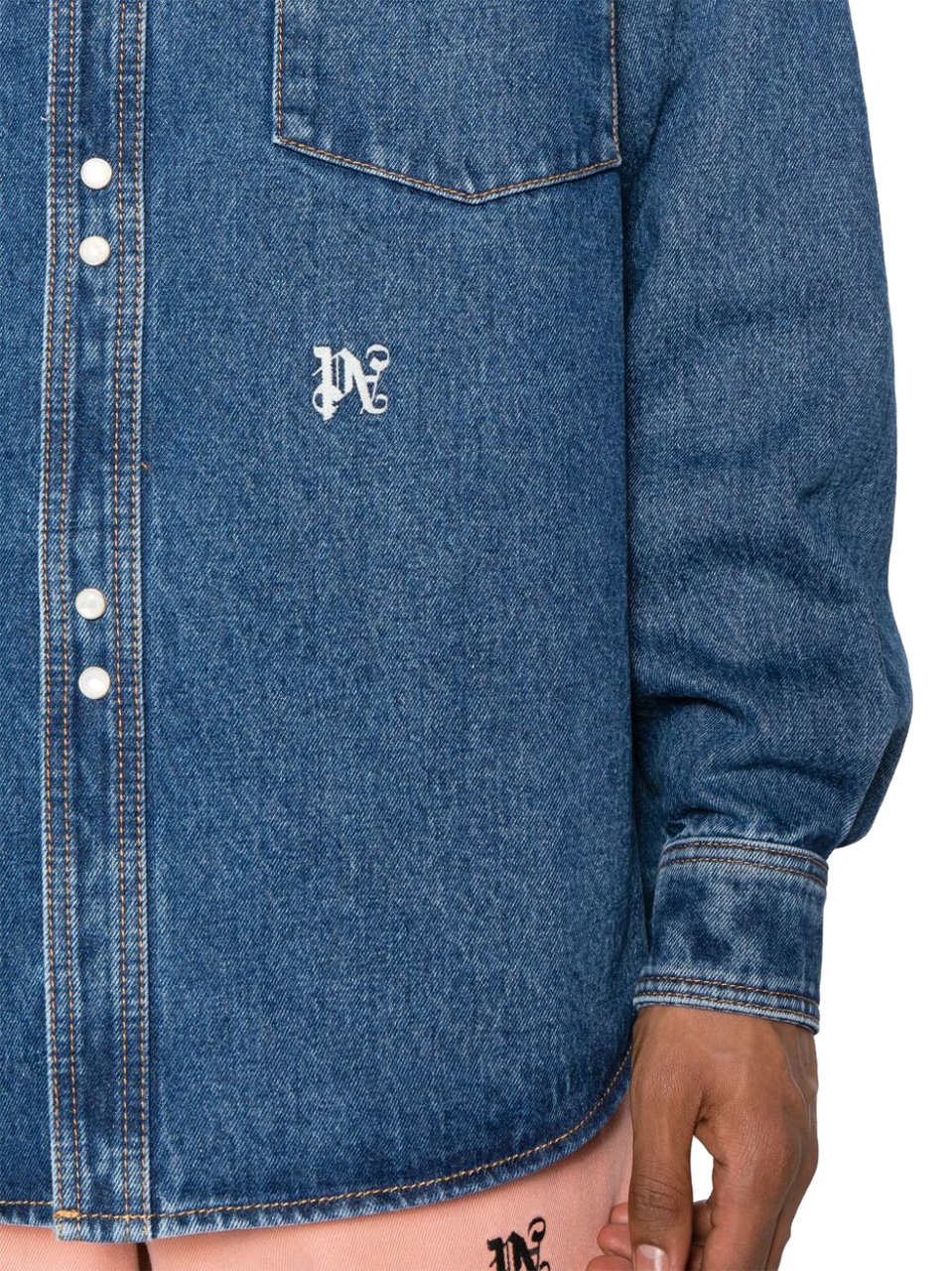 Palm Angels Shirts Blue Blauw