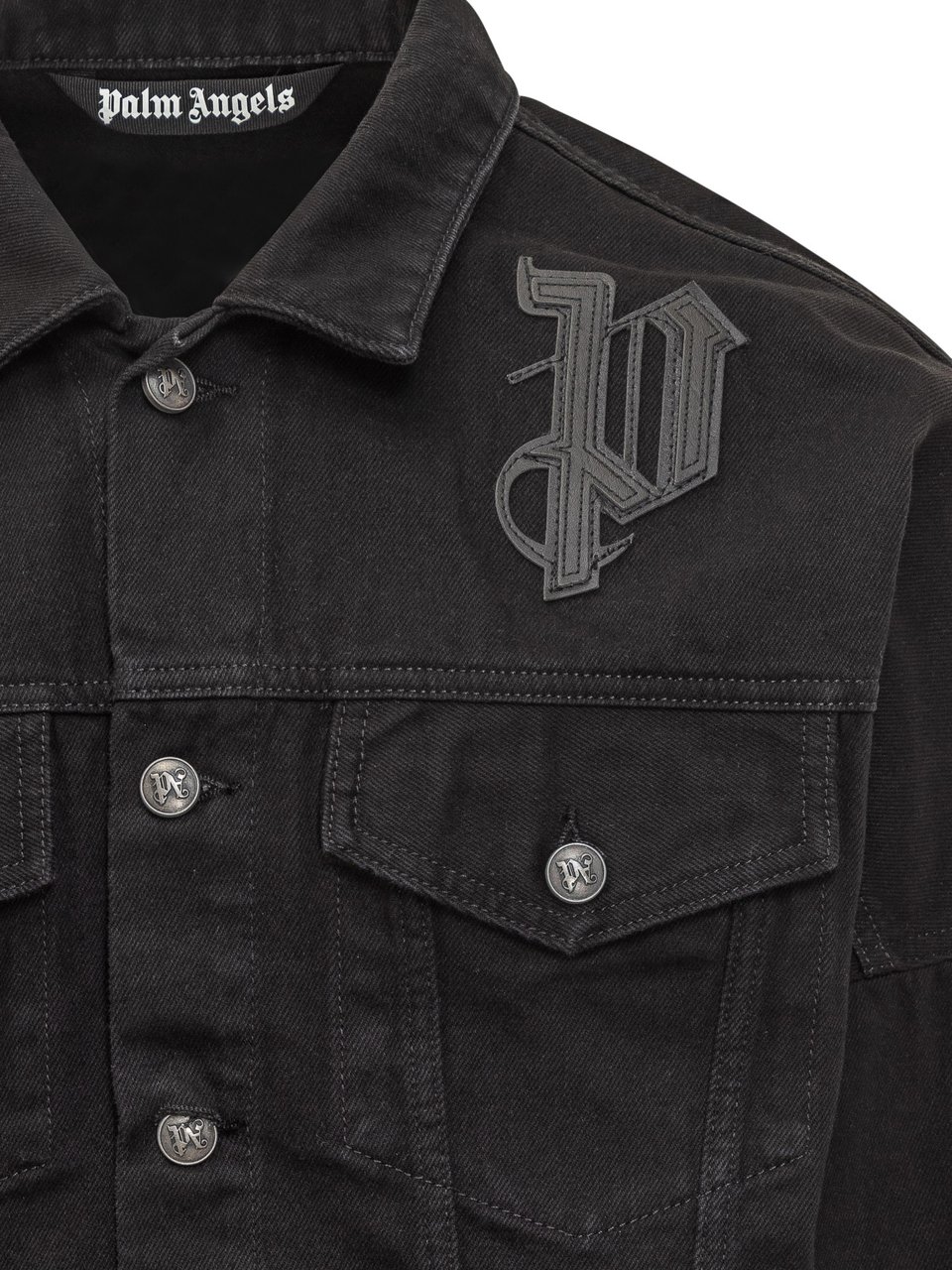 Palm Angels Palm Angels Giacca Con Ricamo Logo Gothic Zwart