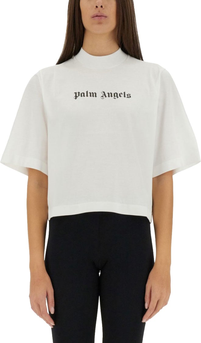 Palm Angels T-Shirt With Logo Zwart