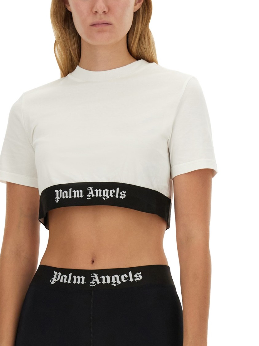 Palm Angels T-Shirt With Logo Wit