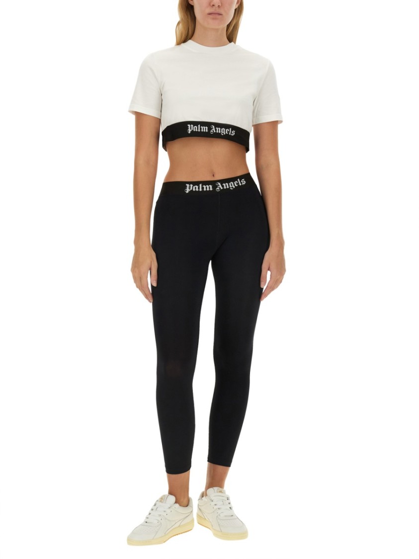 Palm Angels T-Shirt With Logo Wit