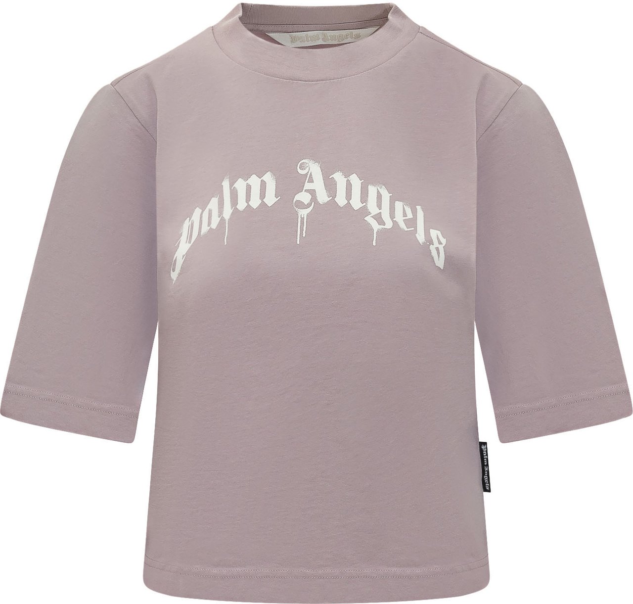 Palm Angels T-shirt Curved Logo Boxy Roze
