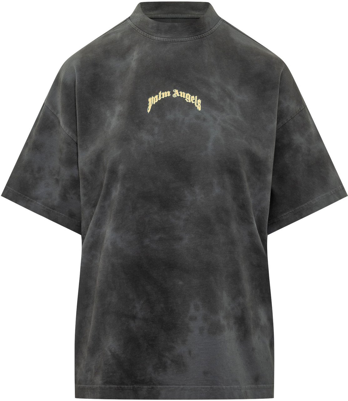 Palm Angels T-shirt Loose con Logo Frontale Donkergrijs