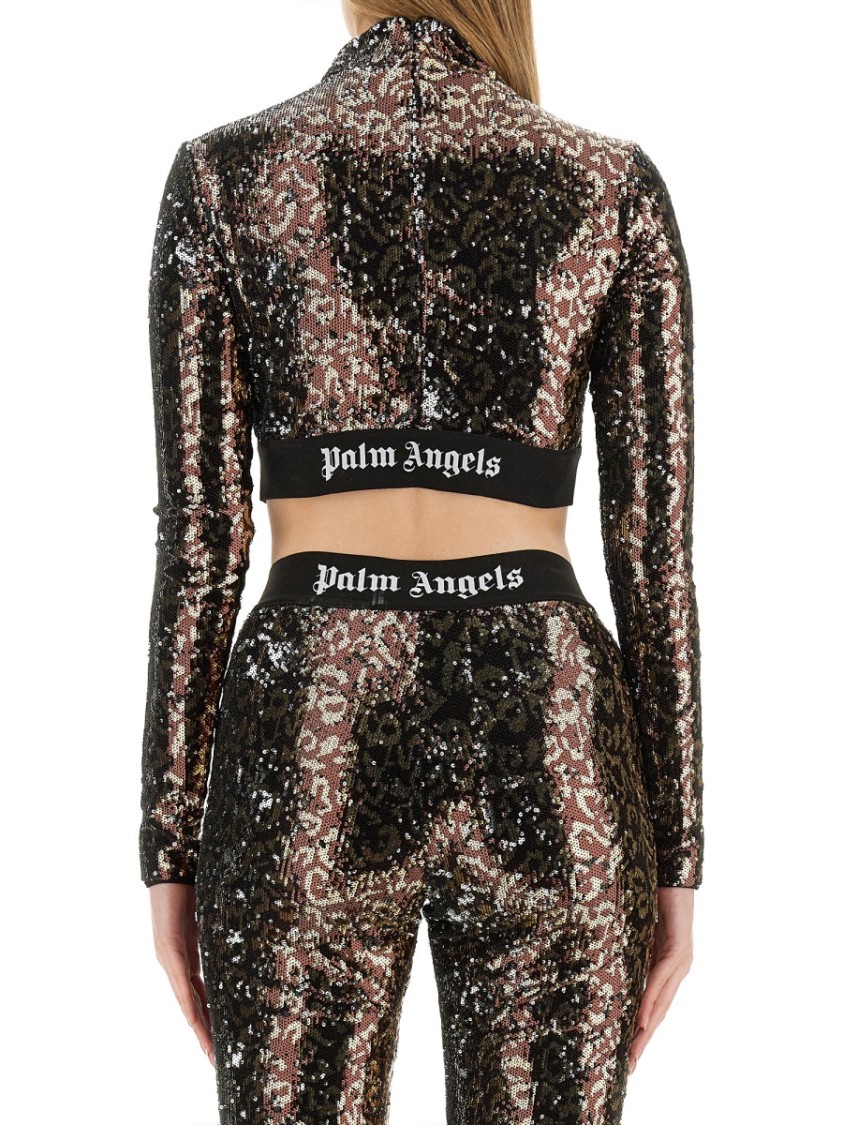 Palm Angels Sequined Top Zwart