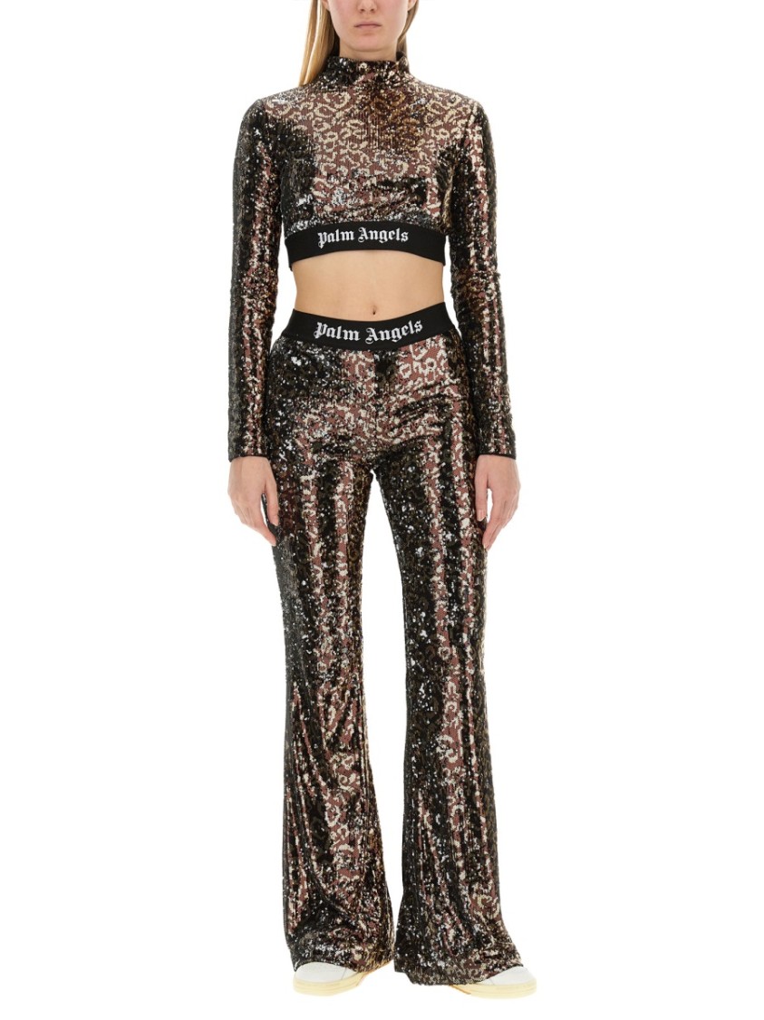 Palm Angels Sequined Top Zwart