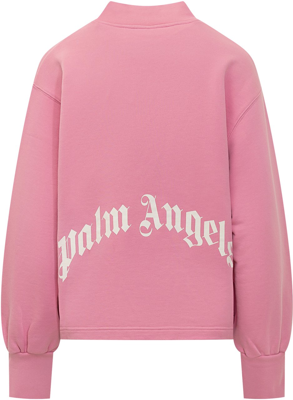 Palm Angels Felpa rosa Palm Angels con logo ricamato Roze
