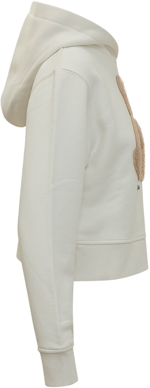 Palm Angels Felpa Bear Fitted Hoodie Wit