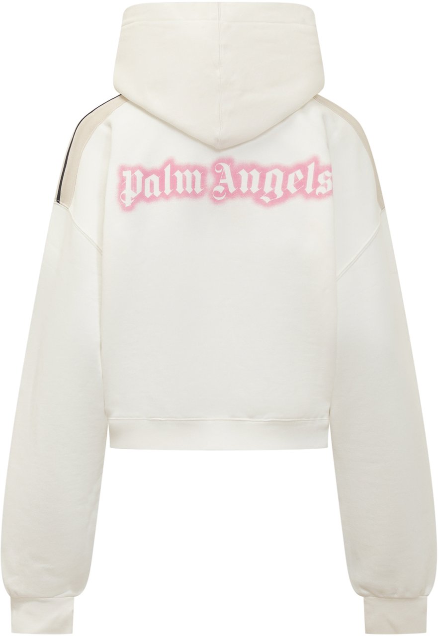 Palm Angels Palm Angels Felpa Bianca con Logo Rosa Ricamato Wit