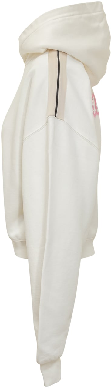 Palm Angels Palm Angels Felpa Bianca con Logo Rosa Ricamato Wit