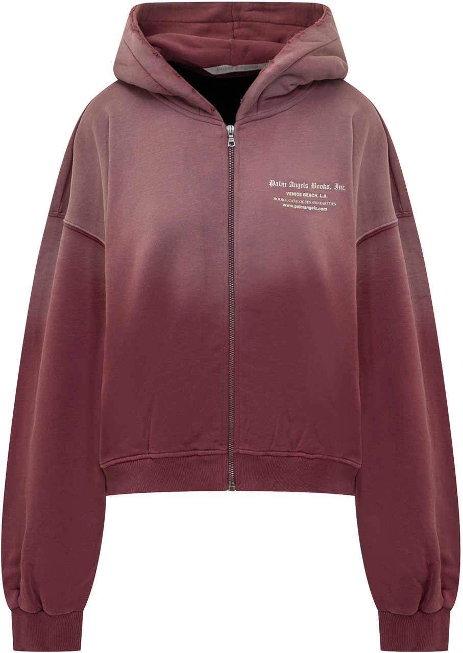 Palm Angels Palm Angels Felpa Bordeaux con Zip e Cappuccio Rood
