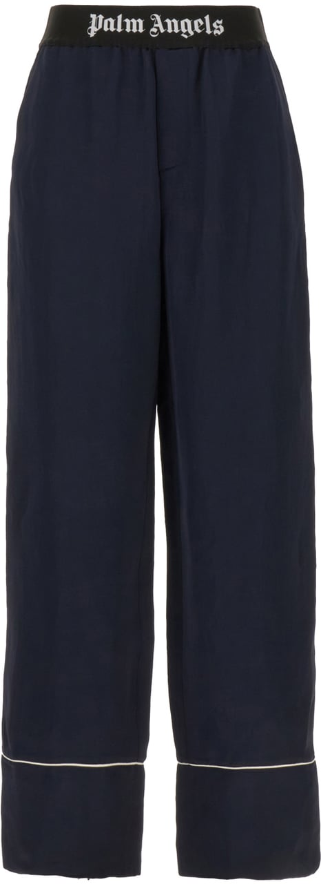 Palm Angels Palm Angels Midnight blue linen blend pant Blauw