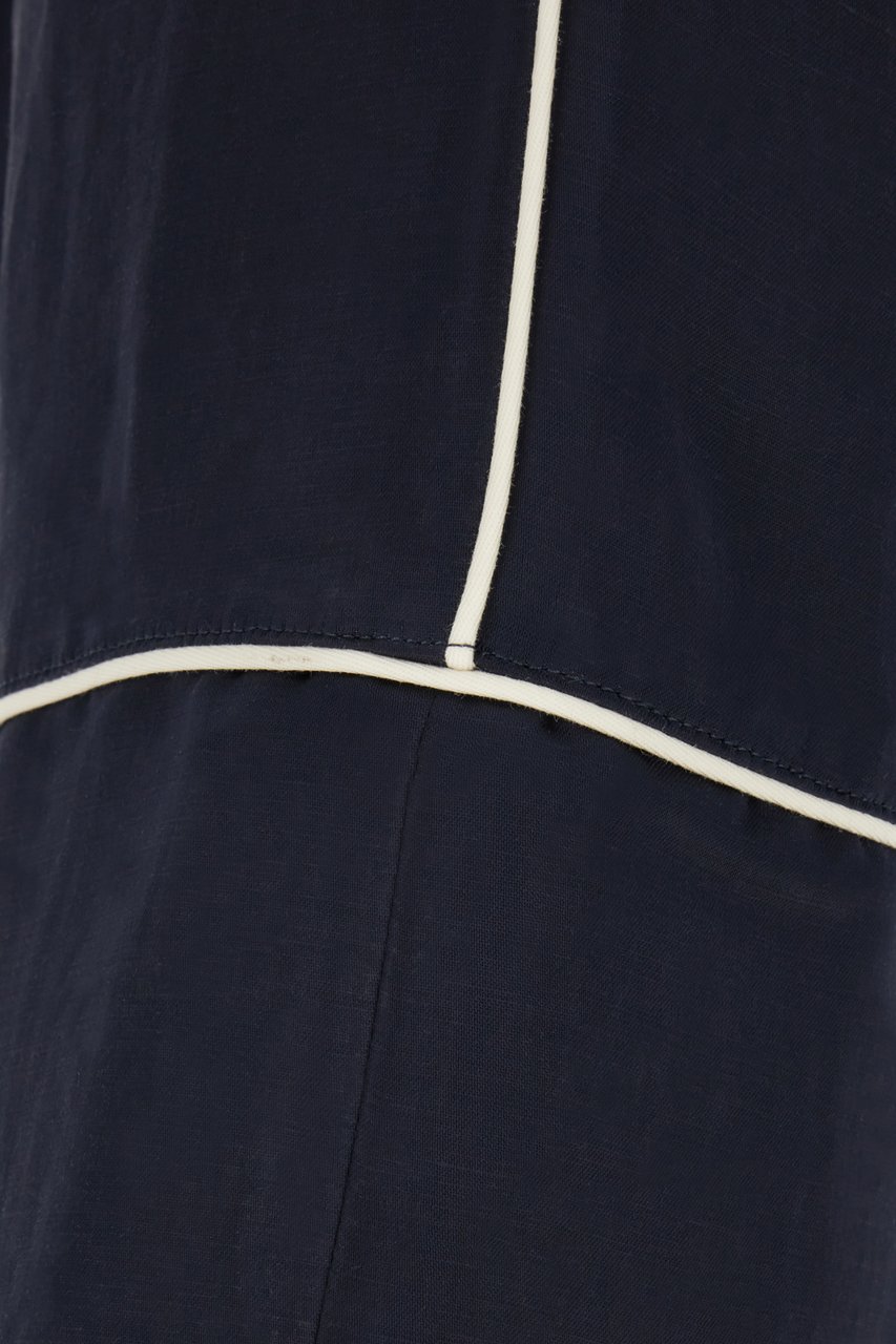 Palm Angels Palm Angels Midnight blue linen blend pant Blauw