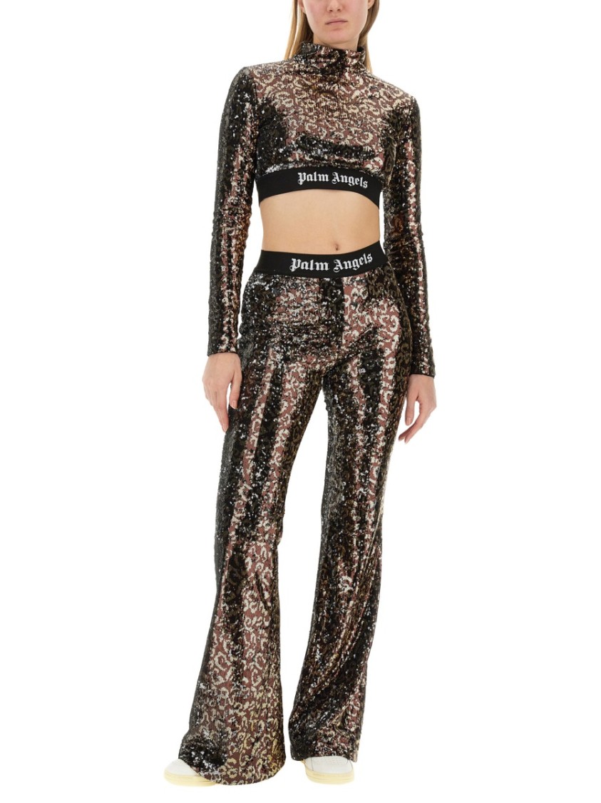 Palm Angels Flare Fit Pants Zwart
