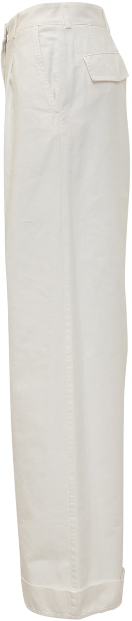 Palm Angels Pantaloni GB Label Cuffed Wit