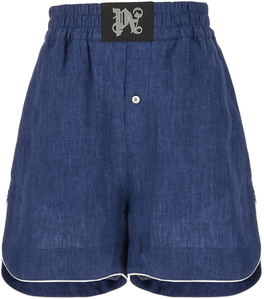 Palm Angels Palm Angels Denim blue linen shorts Blauw