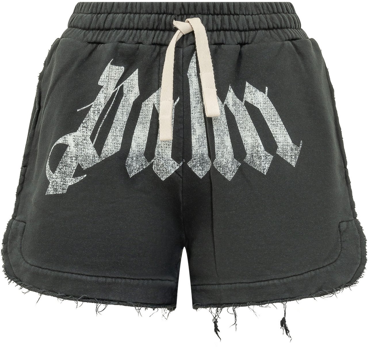 Palm Angels Shorts Jogger con Coulisse e Stampa Donkergrijs