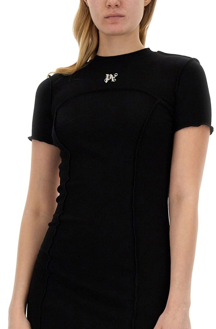 Palm Angels Dress With Logo Zwart
