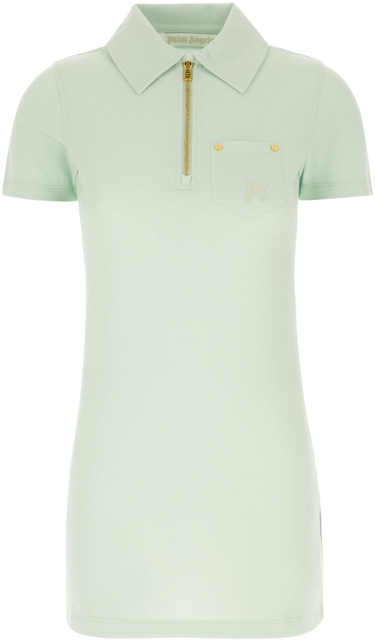 Palm Angels Palm Angels Mint green piquet mini polo dress Groen