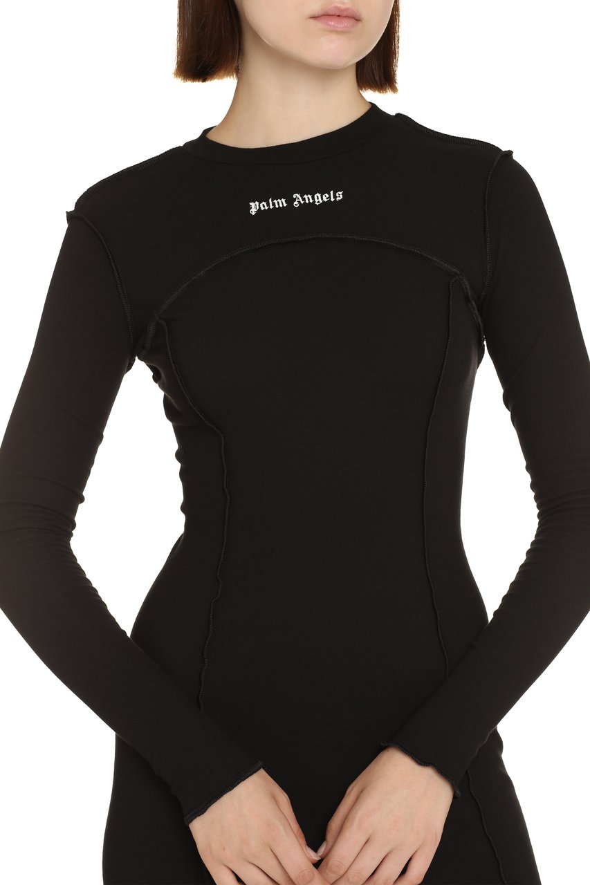 Palm Angels Jersey mini dress Zwart