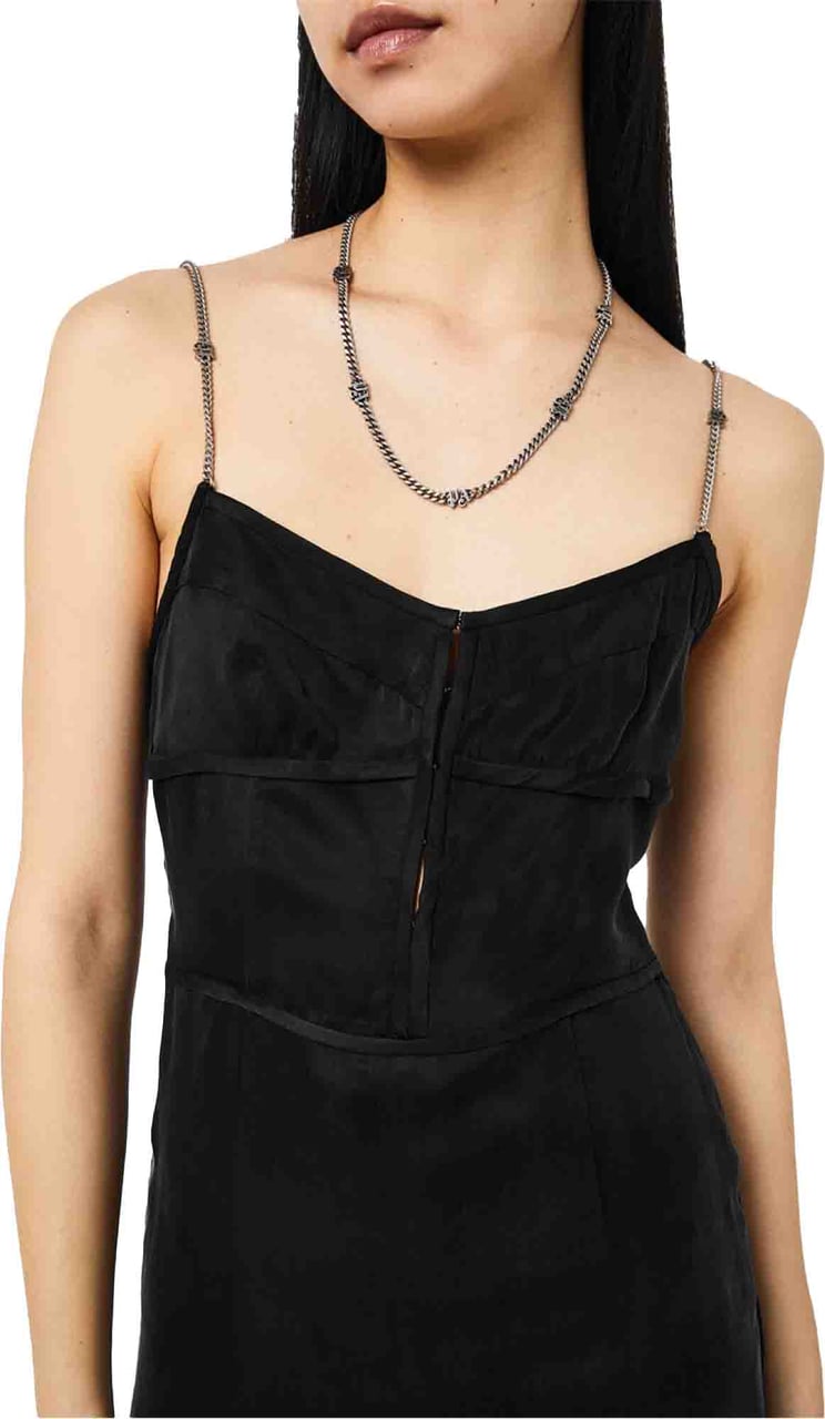 Palm Angels Metal Straps Slip Dress Grijs
