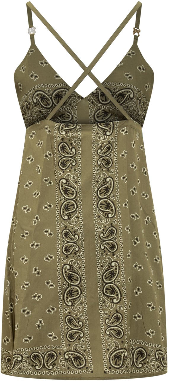 Palm Angels Abito con Fantasia Paisley Groen